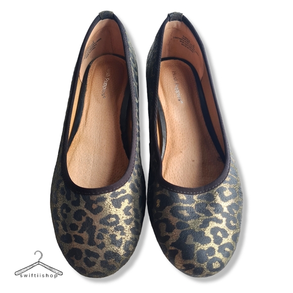 Hush Puppies Size 9 Animal Print Leather Ballet Flats Shoes - Picture 4 of 14